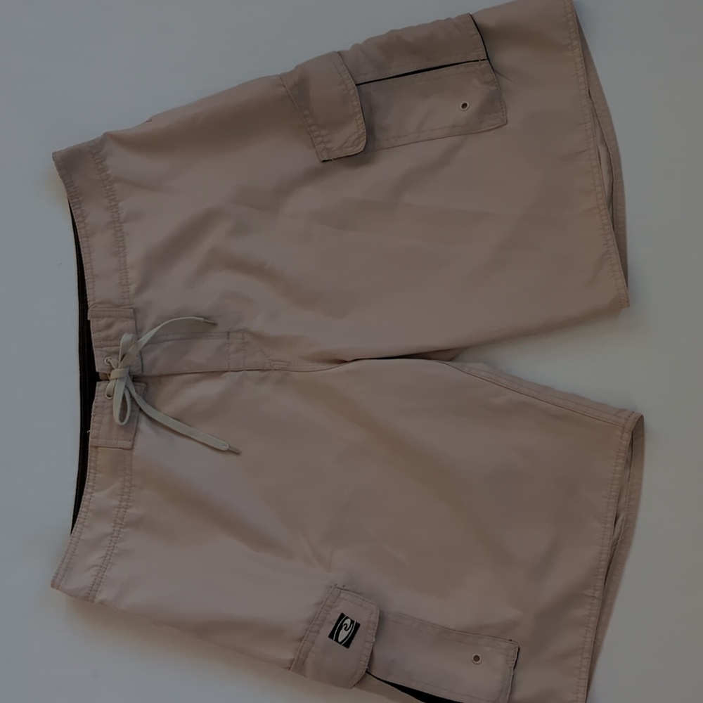 Hawaiian Performance Surfwear Board Shorts 38 Khaki Tan